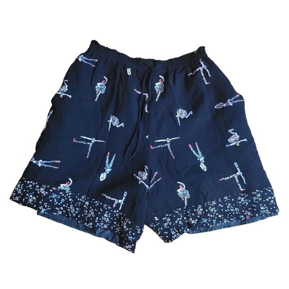 Vintage Platinum Dorothy schoelen shorts Ballet Circus Print High Waist Stretch - Picture 1 of 9